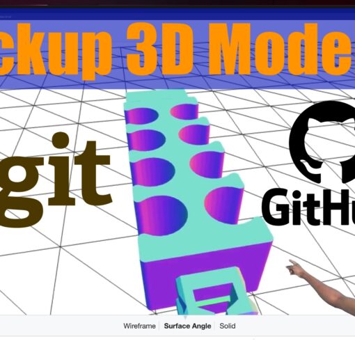 Manny points at 3d Model sandwiched between Git and Github logos