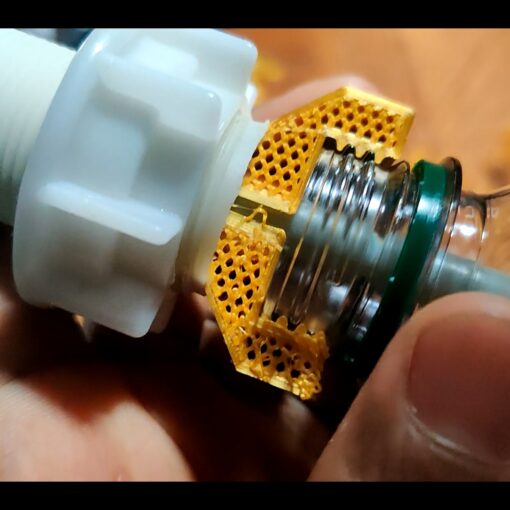 3d-printed adapter joins dispenser tube to water bottle
